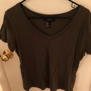Olive green Forever21 vneck